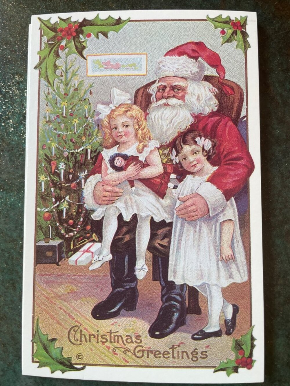 Set of 10 Victorian Christmas & New Year Postcards Set Girls Boys Santa Angels